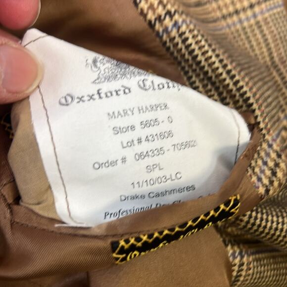 Women’s Maus and Hoffman Oxford Clothes cashmere Brown Plaid Blazer size 6 - Picture 7 of 8